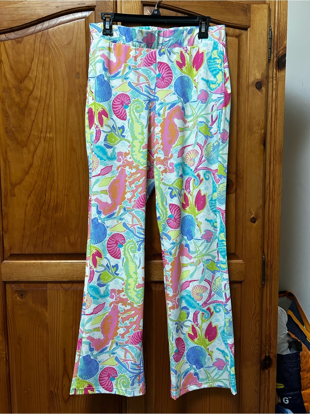 Women's Multicolor Shell-Print Activewear Beach Pants